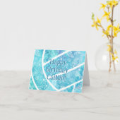 Boho Doodle Bloemen Turquoise Volleybal Verjaardag Kaart (Gele Bloem)