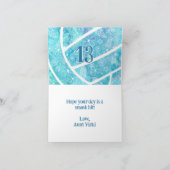 Boho Doodle Bloemen Turquoise Volleybal Verjaardag Kaart (Binnen)