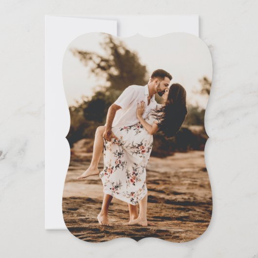 Boho Doodle Handgeschreven Kobalt Blauw & Ecru Een Kaart (Achterkant)