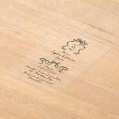 Boho Doodle Handgeschreven Retro Black Wedding Acryl Uitnodigingen (Laagn)