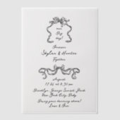 Boho Doodle Handgeschreven Retro Black Wedding Vellum Uitnodigingen (Voorkant)