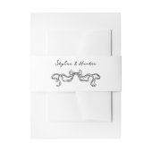 Boho Doodle Handgeschreven Retro Zwart Wit Huwelij Uitnodigingen Wikkel (Voorkant Voorbeeld)