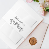 Boho Doodle Handgeschreven Retro Zwart Wit Huwelij Uitnodigingen Wikkel