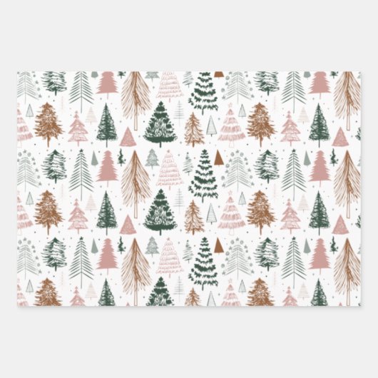 Boho Doodle-kerstboompatroon Inpakpapier Vel (Voorkant 2)