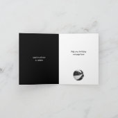 boho doodle zwarte witte girale basketbal kaart (Binnen)