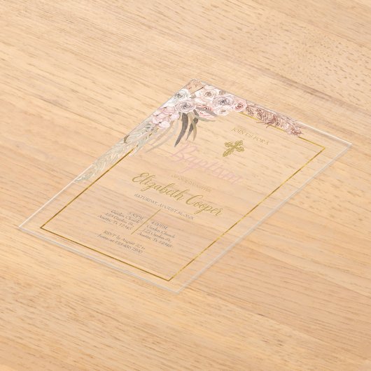 boho-doop acryl uitnodigingen (Laagn)