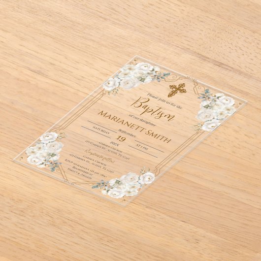 Boho-doop Acryl Uitnodigingen (Laagn)