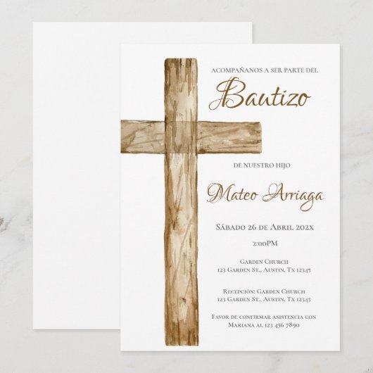 Boho-doop Kaart (Voorkant / Achterkant)