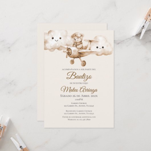 Boho-doop Kaart (Voorkant / Achterkant in situ)