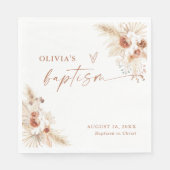 Boho doop servetten | doopsel met pampasgras (Voorkant)