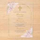 Boho doop Spaans Acryl Uitnodigingen (Voorkant)