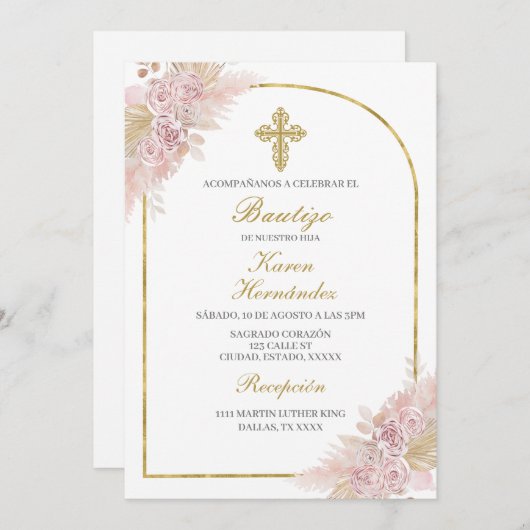 Boho doop Spaans Kaart (Voorkant / Achterkant)