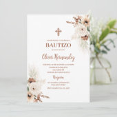 Boho doop spaanse uitnodiging (Staand voorkant)