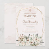 Boho doop spaanse uitnodiging (Voorkant / Achterkant)