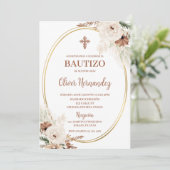 Boho doop spaanse uitnodiging (Staand voorkant)