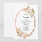 Boho doop uitnodiging voor meisje (Voorkant / Achterkant)