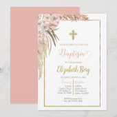 Boho doop uitnodiging voor meisje (Voorkant / Achterkant)