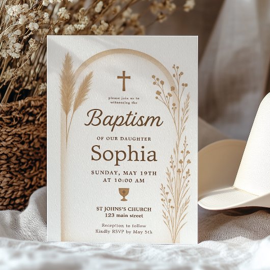 Boho Doopsel Uitnodiging en Dank U Kaart Set