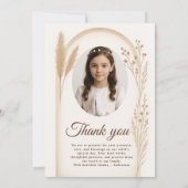 Boho Doopsel Uitnodiging en Dank U Kaart Set (Achterkant)