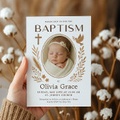 Boho doopsel uitnodiging met foto