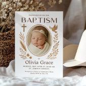 Boho doopsel uitnodiging met foto