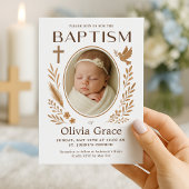 Boho doopsel uitnodiging met foto