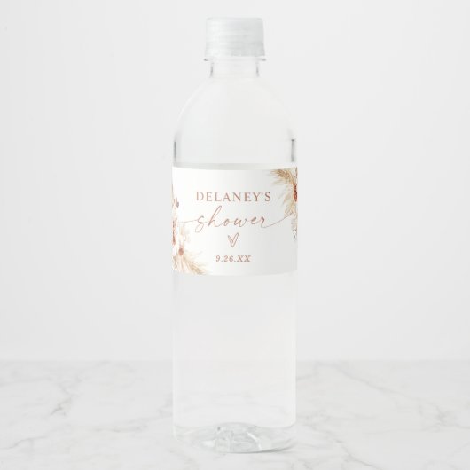 Boho Douchewaterfles Label Waterfles Etiket (Voorkant)