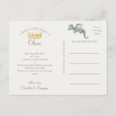 Boho Dragon Foto Geboorte Aankondiging Briefkaart (Achterkant)