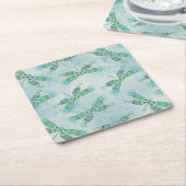Boho Dragonflies in Blue Kartonnen Onderzetters (Schuin)