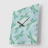 Boho Dragonflies in Blue Vierkante Klok (Hoek)