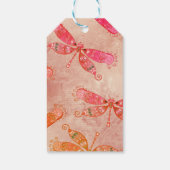 Boho Dragonflies in het roze Cadeaulabel (Achterkant)