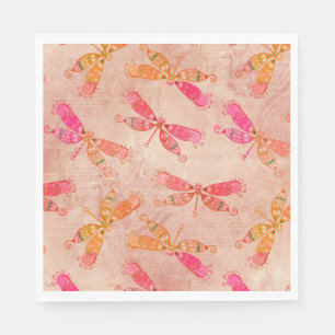 Boho Dragonflies in het roze Servet