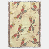 Boho Dragonflies in Sepia Deken (Voorkant Verticaal)