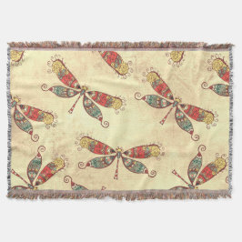 Boho Dragonflies in Sepia Deken