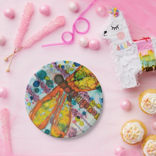 Boho DragonFly Design Papieren Bordje (Feest)