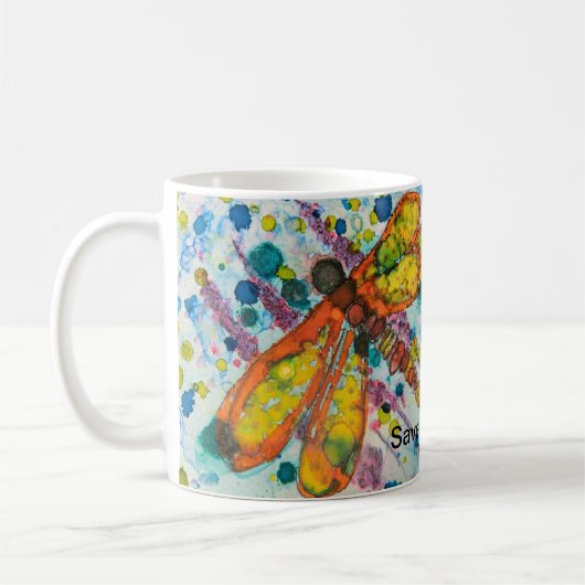 Boho Dragonfly Sla de datum-Mok op Koffiemok (Links)