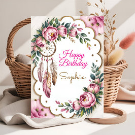 Boho Dream Birthday Greeting Kaart