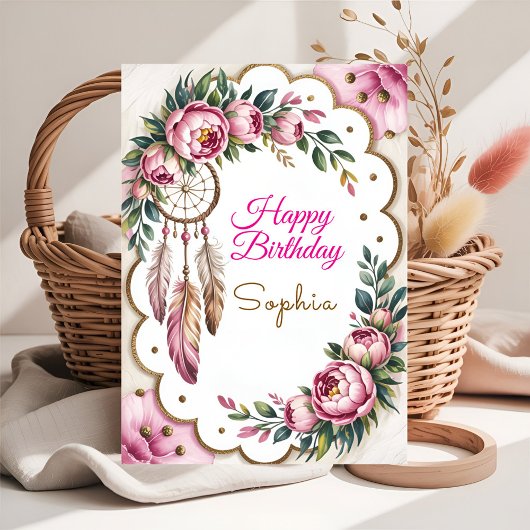 Boho Dream Birthday Greeting Kaart