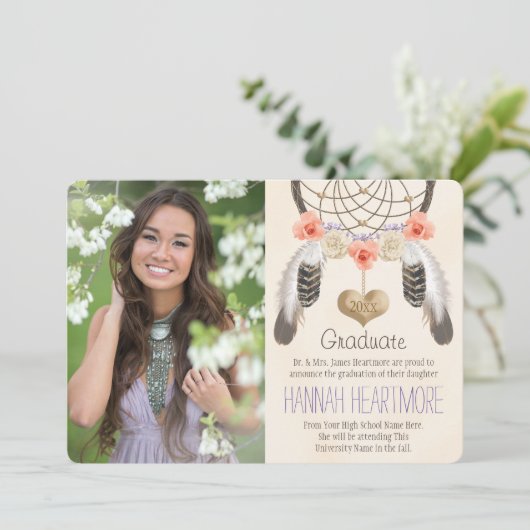 BOHO DREAM CATCHER AFSTUDEREN BEKENDMAKING KAART (Staand voorkant)