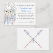 Boho Dream Catcher Baby shower Boek Aanvraag Informatiekaartje (Voorkant / Achterkant)