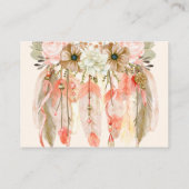 Boho Dream Catcher Baby Shower Boek Verzoek Perzik Informatiekaartje (Achterkant)