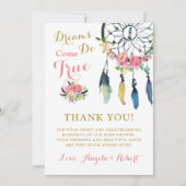 Boho Dream Catcher Baby shower Hartelijk dank Kaart (Voorkant)