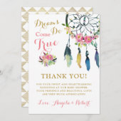 Boho Dream Catcher Baby shower Hartelijk dank Kaart (Voorkant / Achterkant)