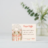 Boho Dream Catcher Baby shower Luier Raffle Informatiekaartje (Staand voorkant)