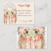 Boho Dream Catcher Baby shower Luier Raffle Informatiekaartje (Voorkant / Achterkant)