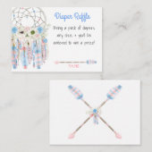 Boho Dream Catcher Baby shower Luier Raffle Informatiekaartje (Voorkant / Achterkant)