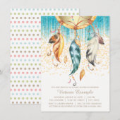 Boho Dream Catcher Baby shower uitnodiging (Voorkant / Achterkant)