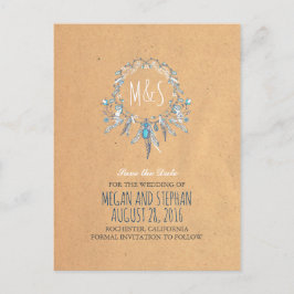 Boho  Dream Catcher Bewaar de datum Aankondigingskaart