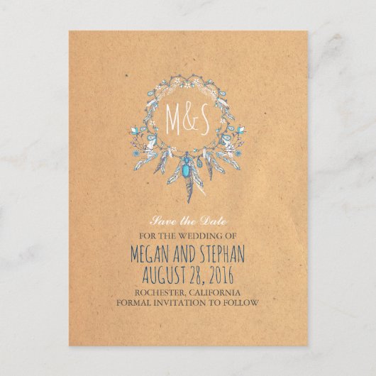 Boho  Dream Catcher Bewaar de datum Aankondigingskaart (Voorkant)