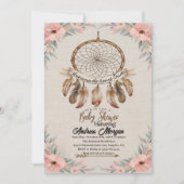 Boho Dream Catcher Boy Rustiek Baby shower Kaart (Voorkant)